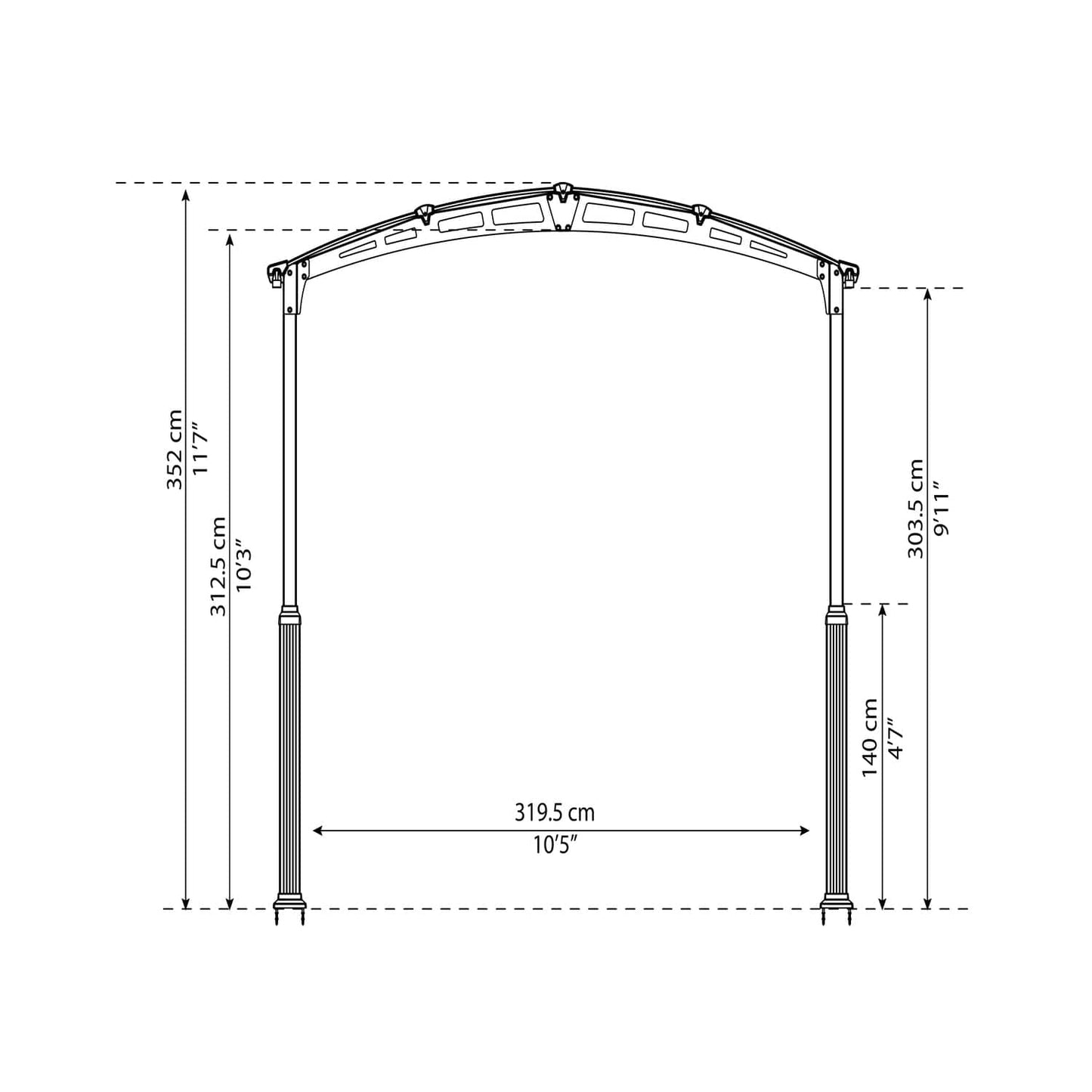Palram - Canopia | Arcadia Alpine  RV Carport 12x16x11.5 ft - HG9125