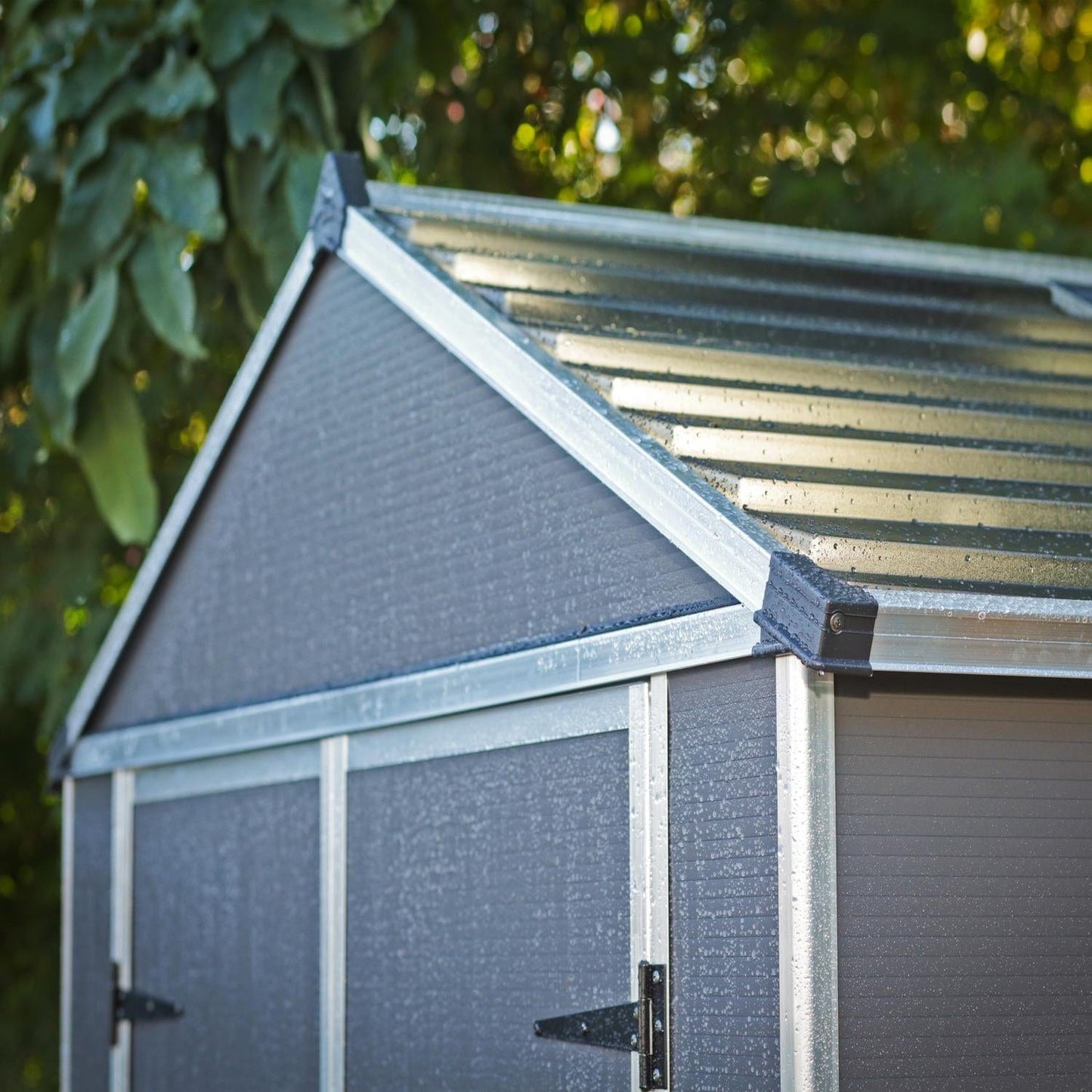 Palram - Canopia | Rubicon 6ft Ultra Durable Outdoor Storage Shed for Garden Dark Grey Series - HG9705GY