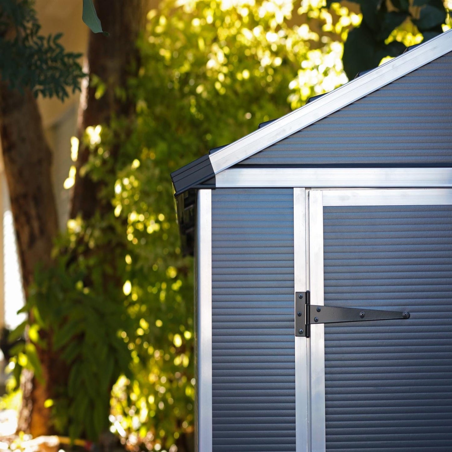 Palram - Canopia | Rubicon 6ft Ultra Durable Outdoor Storage Shed for Garden Dark Grey Series - HG9705GY