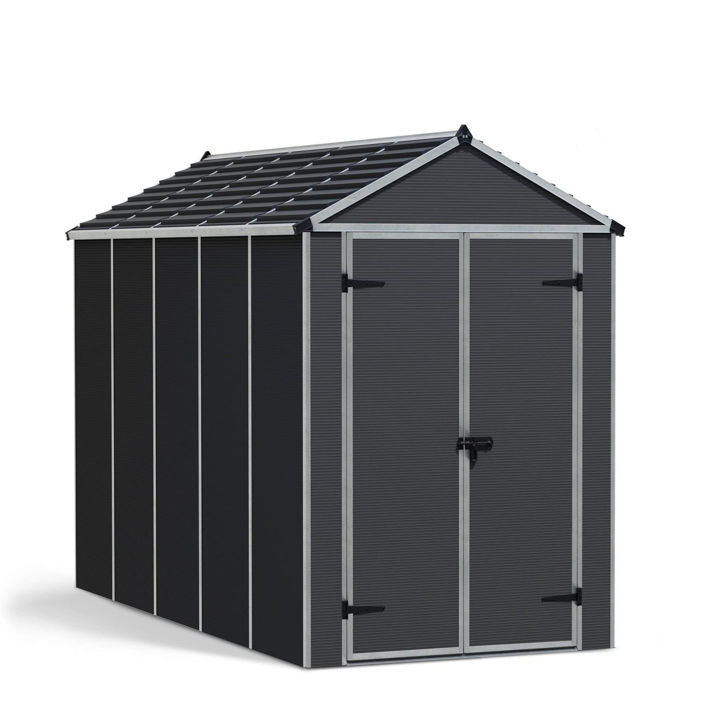 Palram - Canopia | Rubicon 6ft Ultra Durable Outdoor Storage Shed for Garden Dark Grey Series - HG9705GY