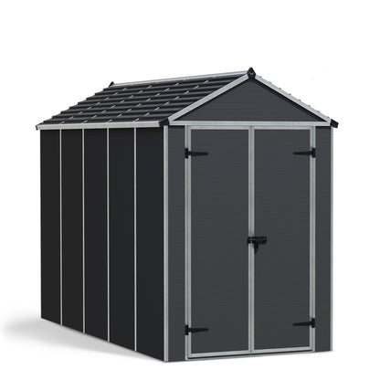 Palram - Canopia | Rubicon 6ft Ultra Durable Outdoor Storage Shed for Garden Dark Grey Series - HG9705GY