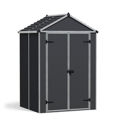Palram - Canopia | Rubicon 6ft Ultra Durable Outdoor Storage Shed for Garden Dark Grey Series - HG9705GY