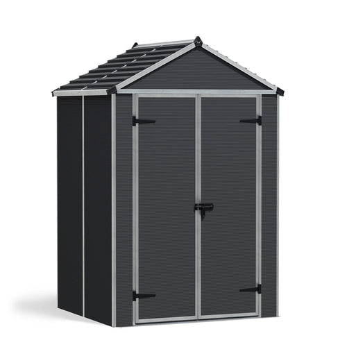 Palram - Canopia | Rubicon 6ft Ultra Durable Outdoor Storage Shed for Garden Dark Grey Series - HG9705GY