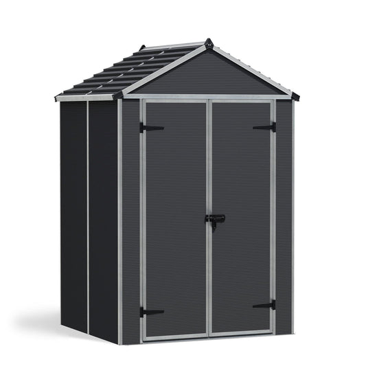 Palram - Canopia | Rubicon 6ft Ultra Durable Outdoor Storage Shed for Garden Dark Grey Series - HG9705GY