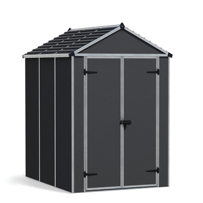 Palram - Canopia | Rubicon 6ft Ultra Durable Outdoor Storage Shed for Garden Dark Grey Series - HG9705GY
