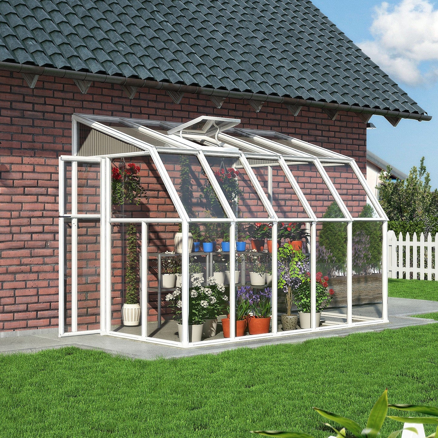Palram - Canopia | Sun Room Six Sunroom Enclosure, Lean To Greenhouse Kit - HG7506