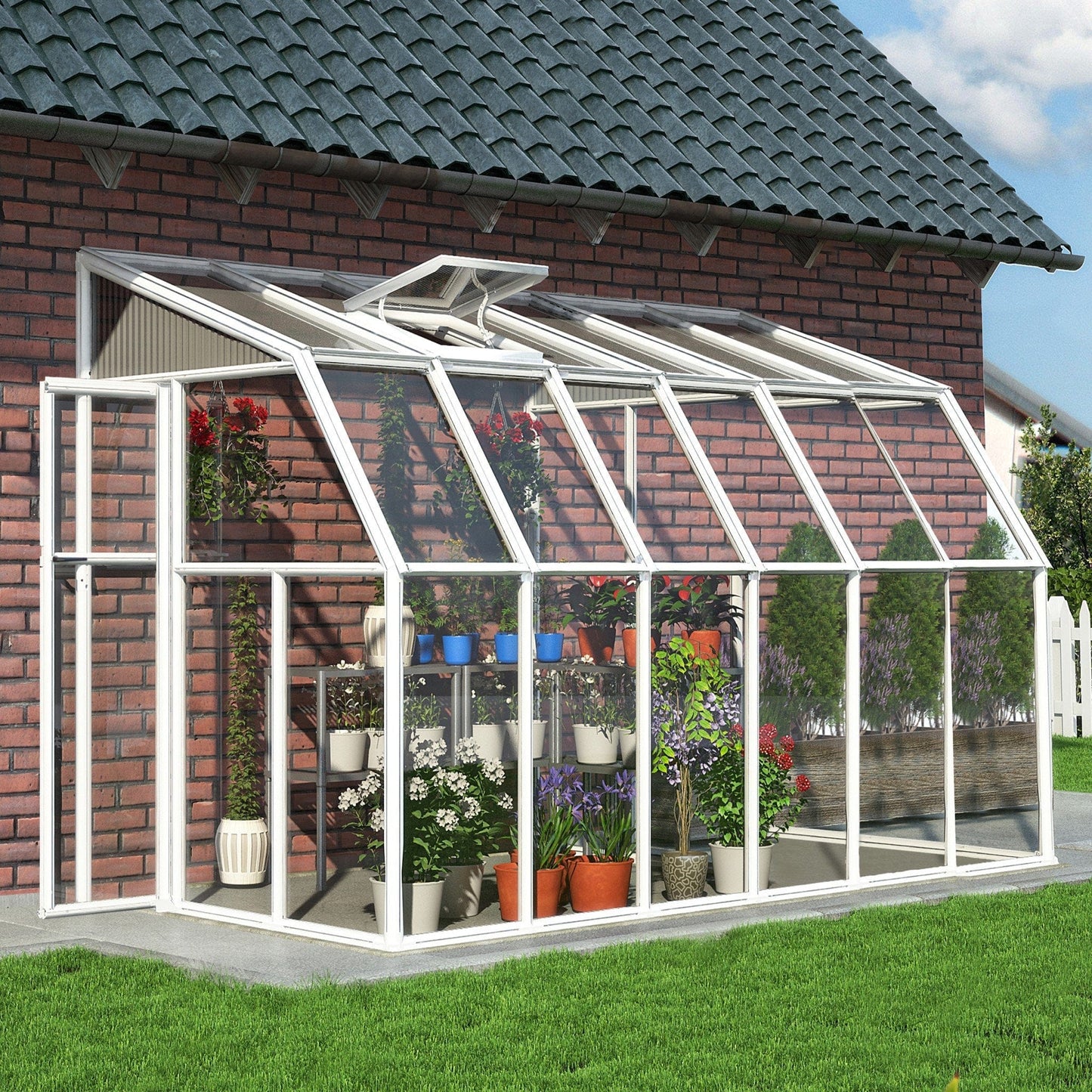 Palram - Canopia | Sun Room Six Sunroom Enclosure, Lean To Greenhouse Kit - HG7506