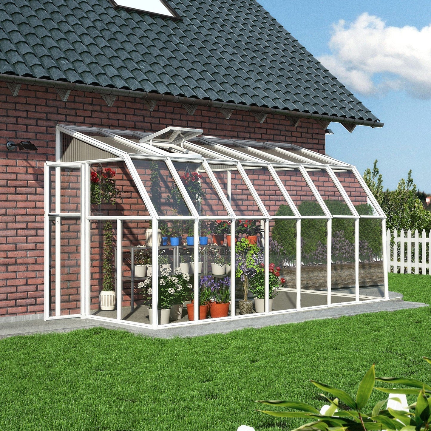 Palram - Canopia | Sun Room Six Sunroom Enclosure, Lean To Greenhouse Kit - HG7506