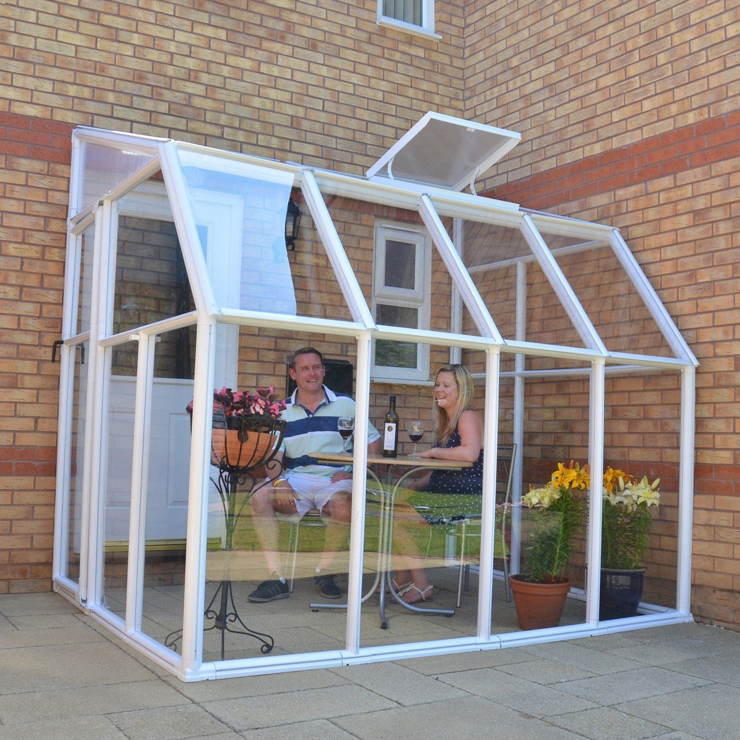 Palram - Canopia | Sun Room Six Sunroom Enclosure, Lean To Greenhouse Kit - HG7506
