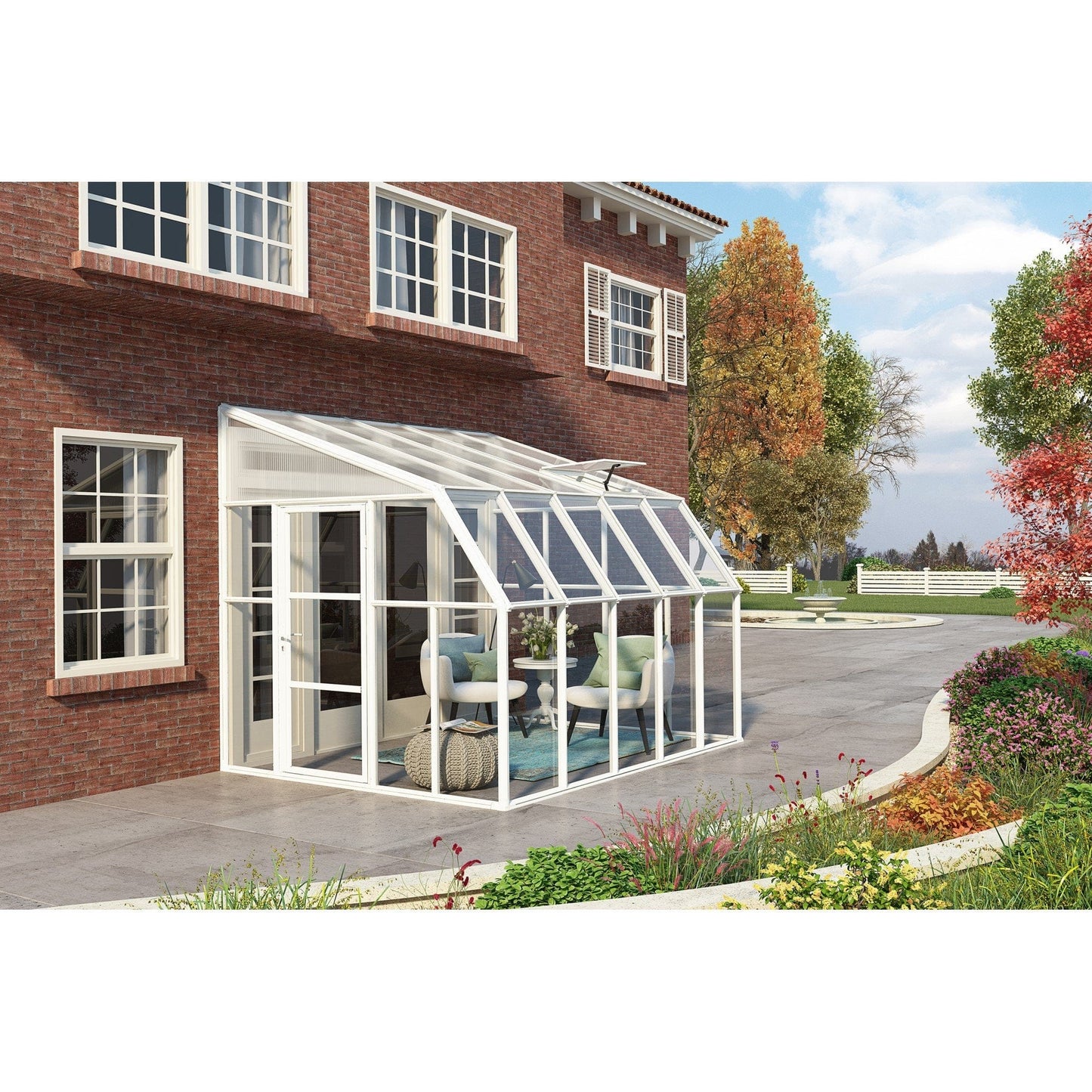 Palram - Canopia | Sun Room Eight Sunroom Enclosure, Lean To Greenhouse Kit- HG7608
