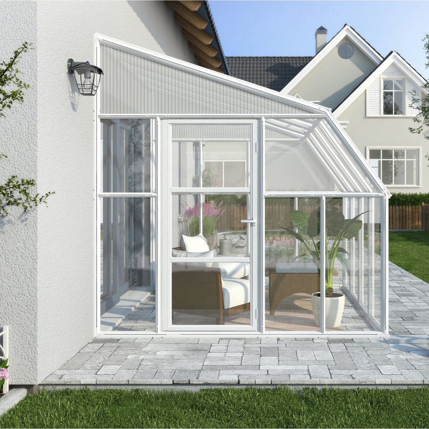 Palram - Canopia | Sun Room Eight Sunroom Enclosure, Lean To Greenhouse Kit- HG7608