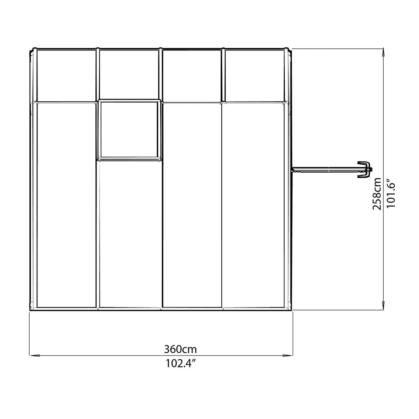 Palram - Canopia | Sun Room Eight Sunroom Enclosure, Lean To Greenhouse Kit- HG7608
