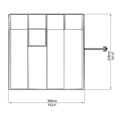 Palram - Canopia | Sun Room Eight Sunroom Enclosure, Lean To Greenhouse Kit- HG7608