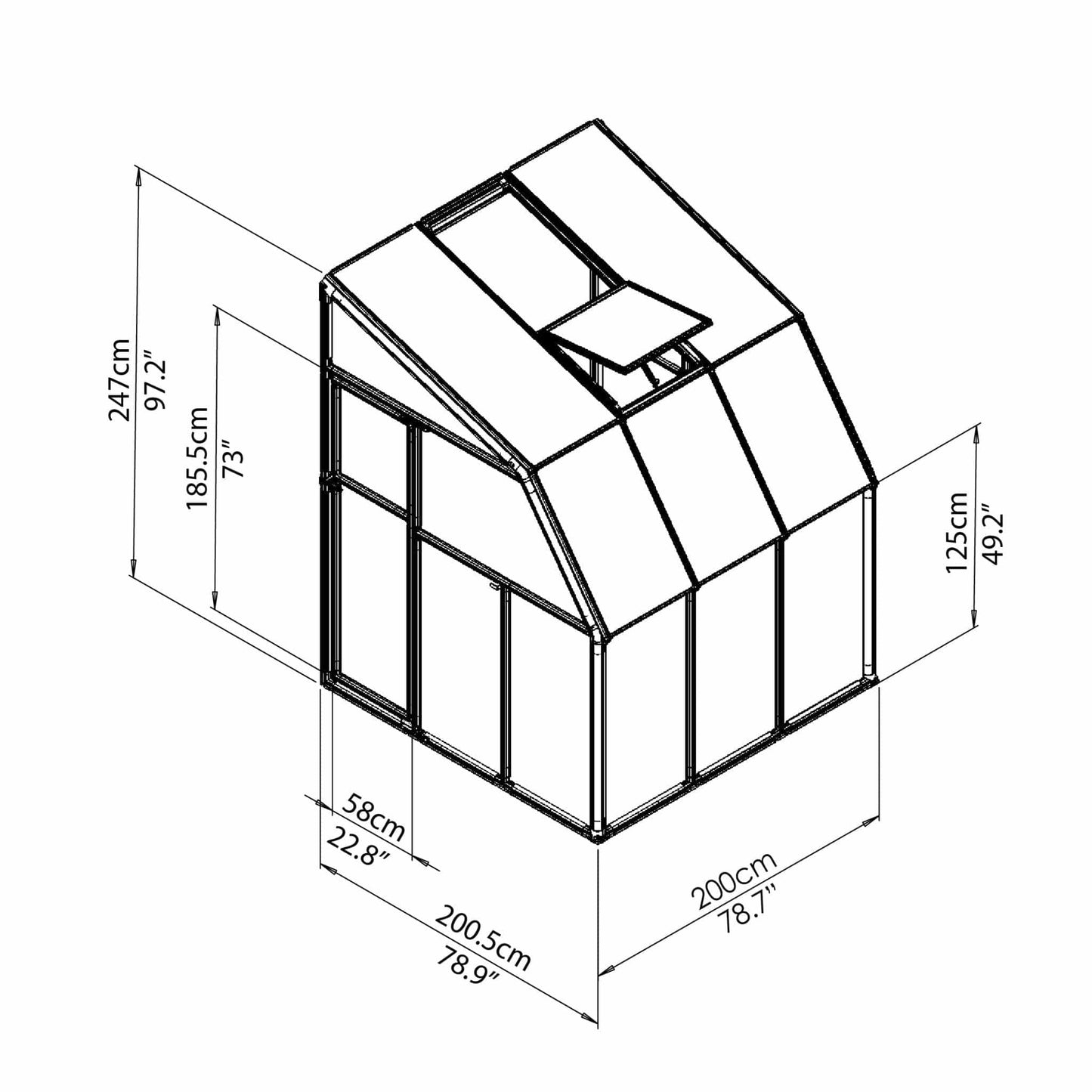 Palram - Canopia | Sun Room Six Sunroom Enclosure, Lean To Greenhouse Kit - HG7506