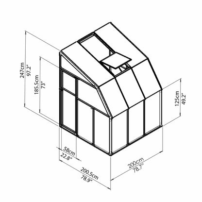 Palram - Canopia | Sun Room Six Sunroom Enclosure, Lean To Greenhouse Kit - HG7506