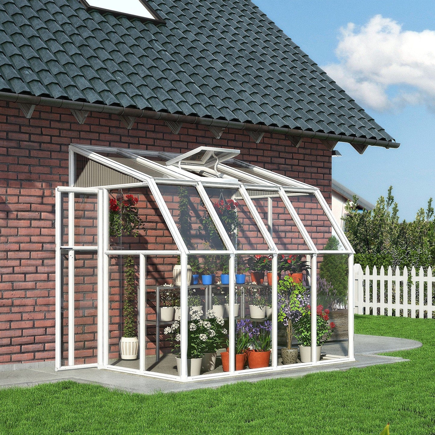 Palram - Canopia | Sun Room Six Sunroom Enclosure, Lean To Greenhouse Kit - HG7506