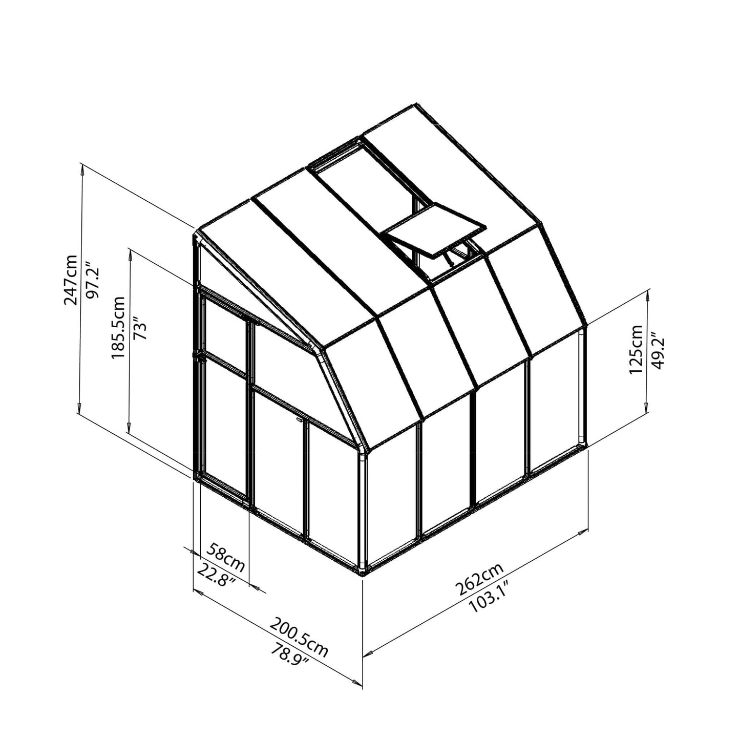 Palram - Canopia | Sun Room Six Sunroom Enclosure, Lean To Greenhouse Kit - HG7506