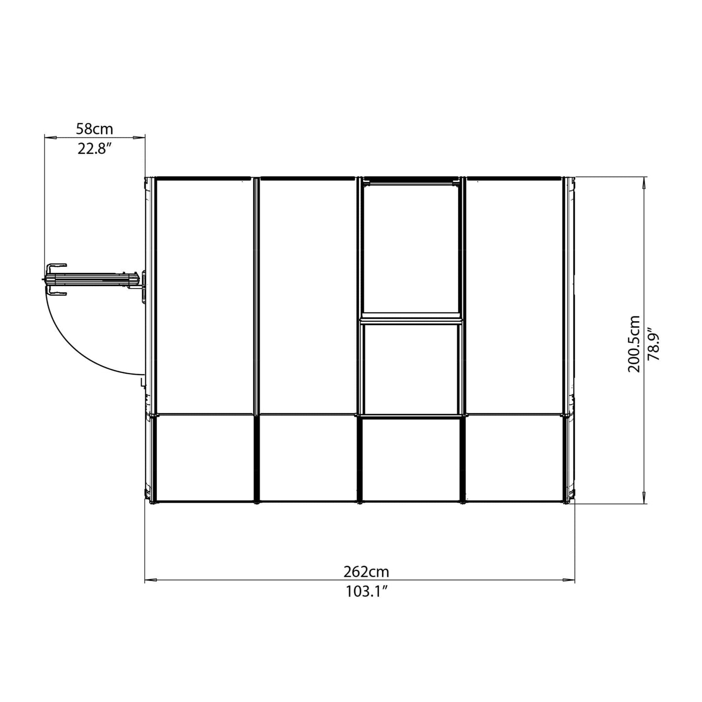 Palram - Canopia | Sun Room Six Sunroom Enclosure, Lean To Greenhouse Kit - HG7506