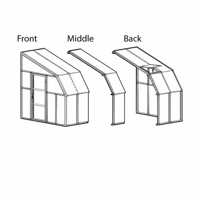 Palram - Canopia | Sun Room Six Sunroom Enclosure, Lean To Greenhouse Kit - HG7506