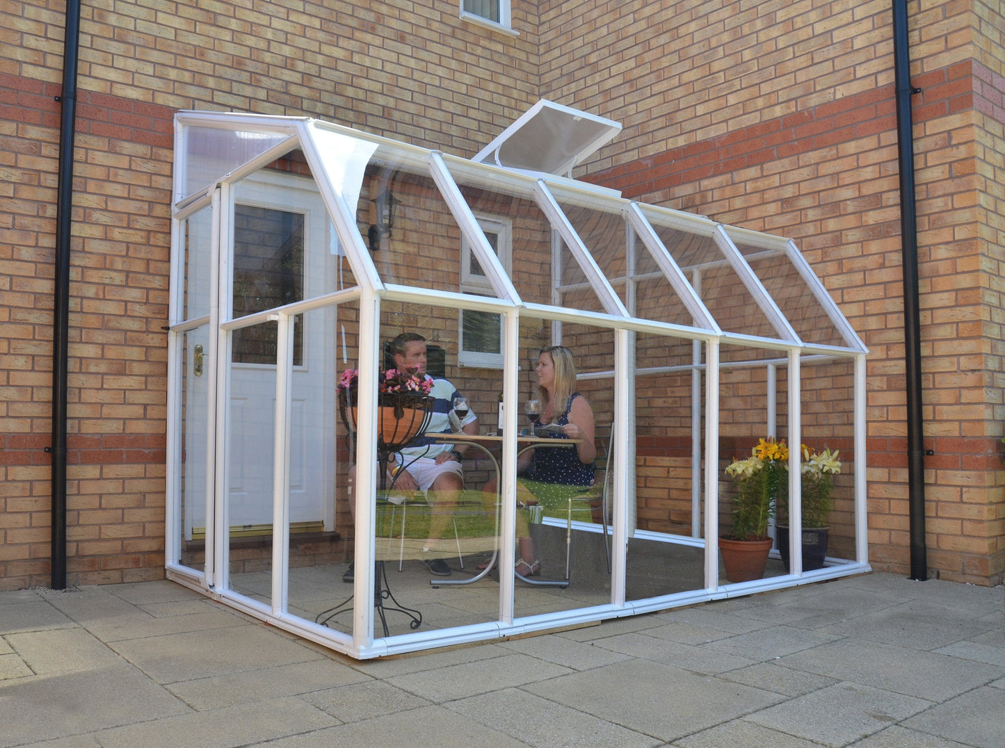 Palram - Canopia | Sun Room Six Sunroom Enclosure, Lean To Greenhouse Kit - HG7506