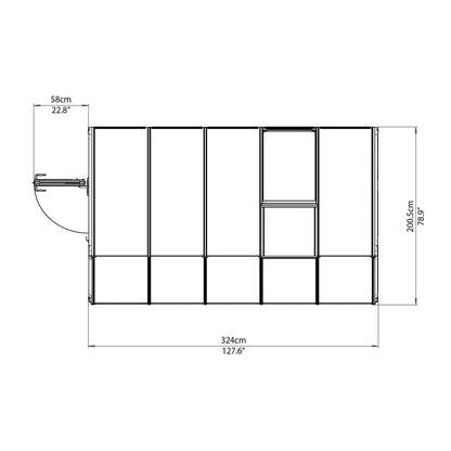 Palram - Canopia | Sun Room Six Sunroom Enclosure, Lean To Greenhouse Kit - HG7506