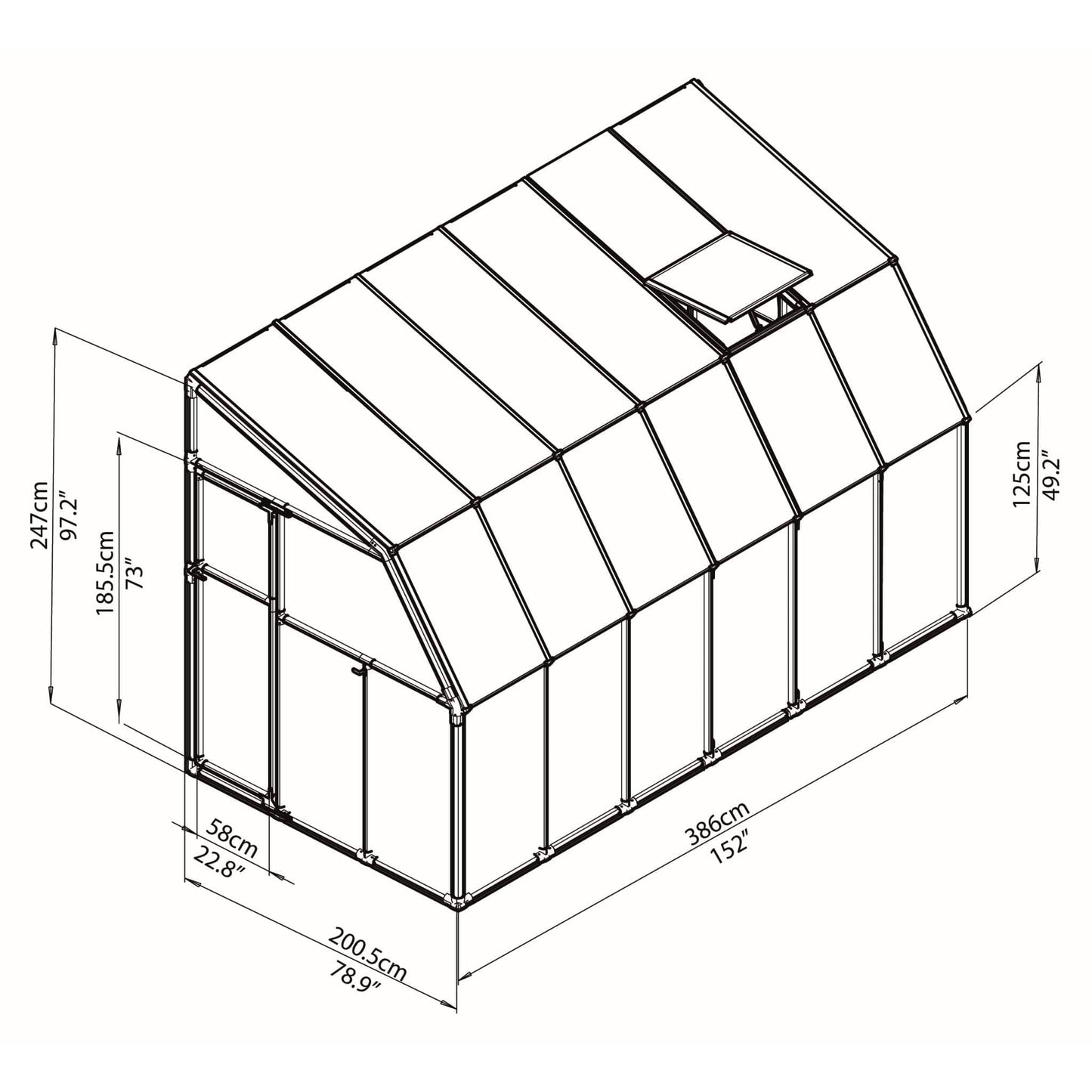 Palram - Canopia | Sun Room Six Sunroom Enclosure, Lean To Greenhouse Kit - HG7506