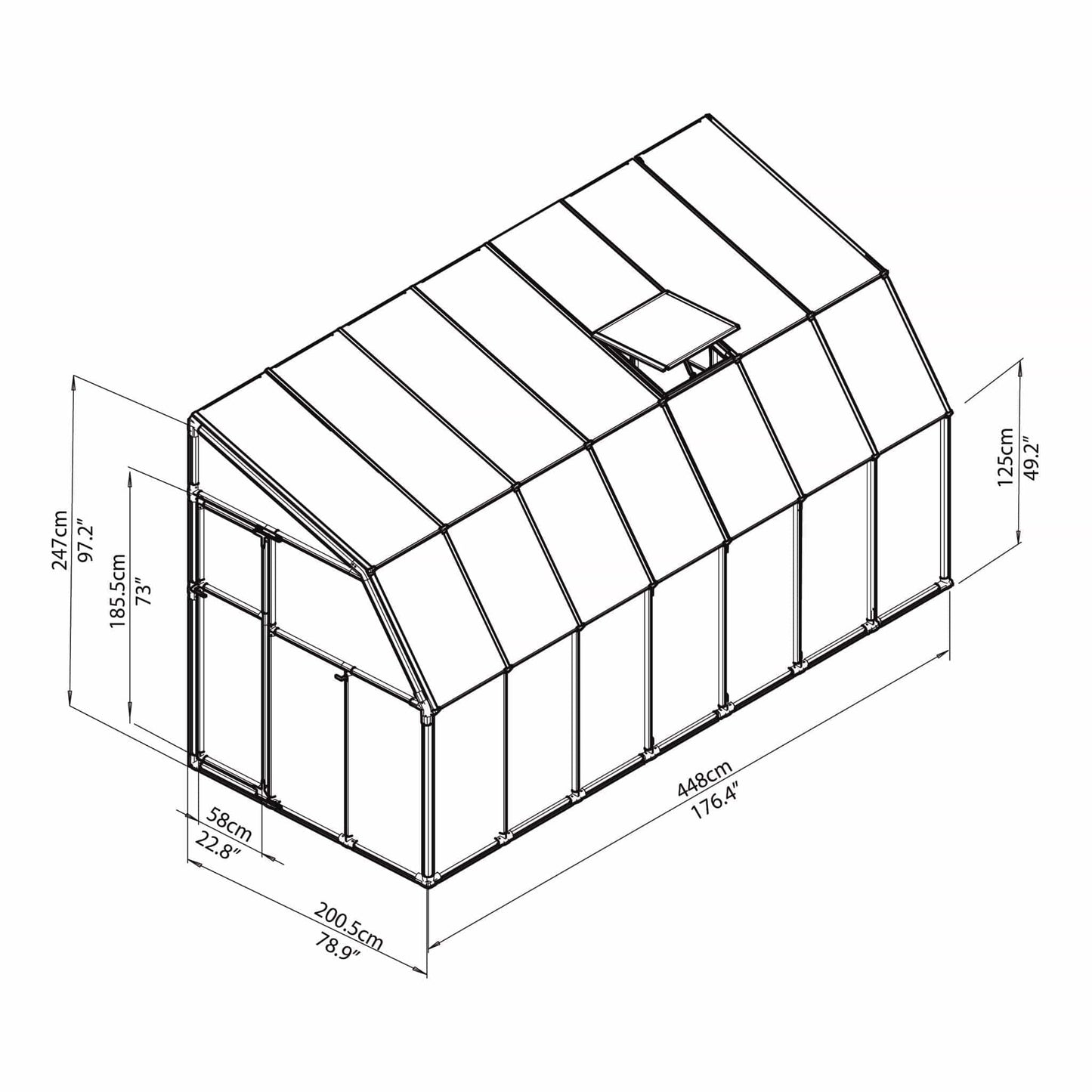 Palram - Canopia | Sun Room Six Sunroom Enclosure, Lean To Greenhouse Kit - HG7506