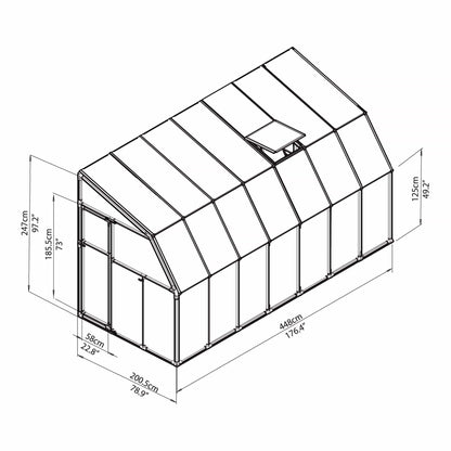 Palram - Canopia | Sun Room Six Sunroom Enclosure, Lean To Greenhouse Kit - HG7506