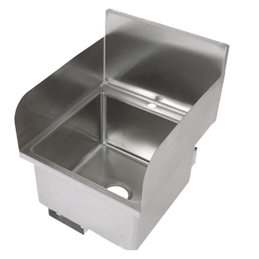 John Boos PBHS-W-1616-SSLR Wall Mount Pro-Bowl Hand Sink with Left and Right Side Splashes - PBHSW1616SSLR