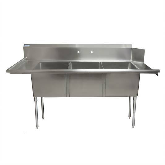 BK Resources BKSDT-3-1820-14-LSPG Compartment Sinks - BKSDT-3-1820-14-LSPG