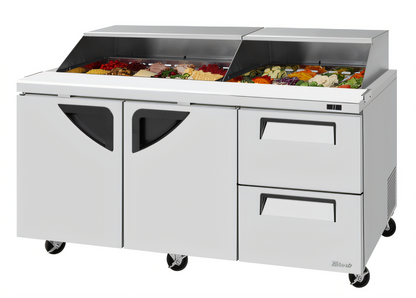Turbo Air TST-72SD-LRD2-N-SL Super Deluxe Prep Tables - TST-72SD-LRD2-N-SL