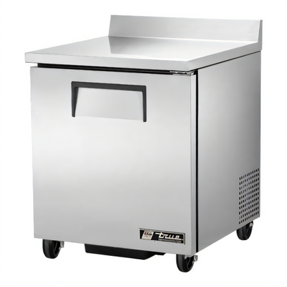 True Mfg True TWT-27-HC 27-Inch One-Section Work Top Refrigerator with Stainless Steel Top and Rear Splash - TWT-27-HC