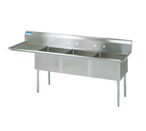 BK Resources BKS-3-24-14-24LS Compartment Sinks - BKS-3-24-14-24LS