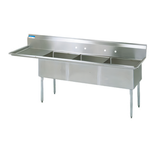 BK Resources BKS-3-24-14-24LS Compartment Sinks - BKS-3-24-14-24LS