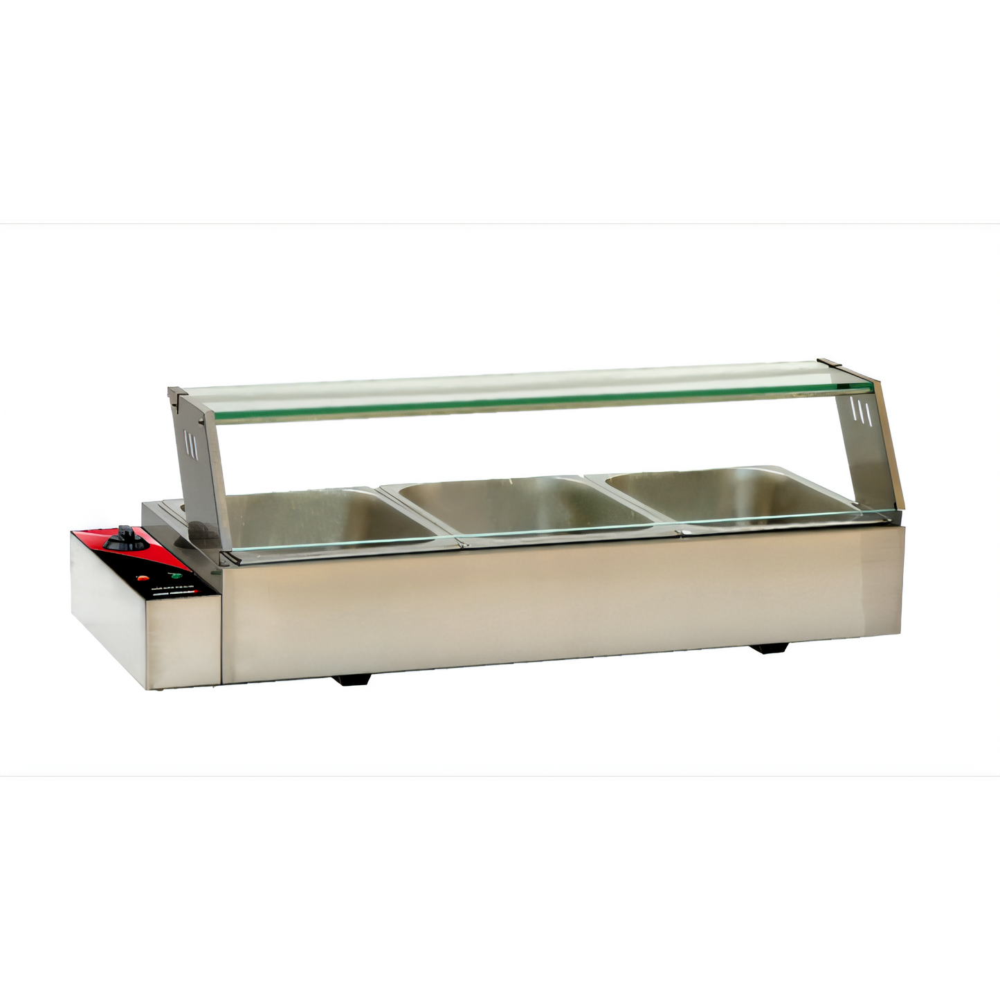 Structural Concepts Omcan Countertop Bain Marie Food Warmer with 3 Half-Size Pans, Stainless Steel, 120V - 48803