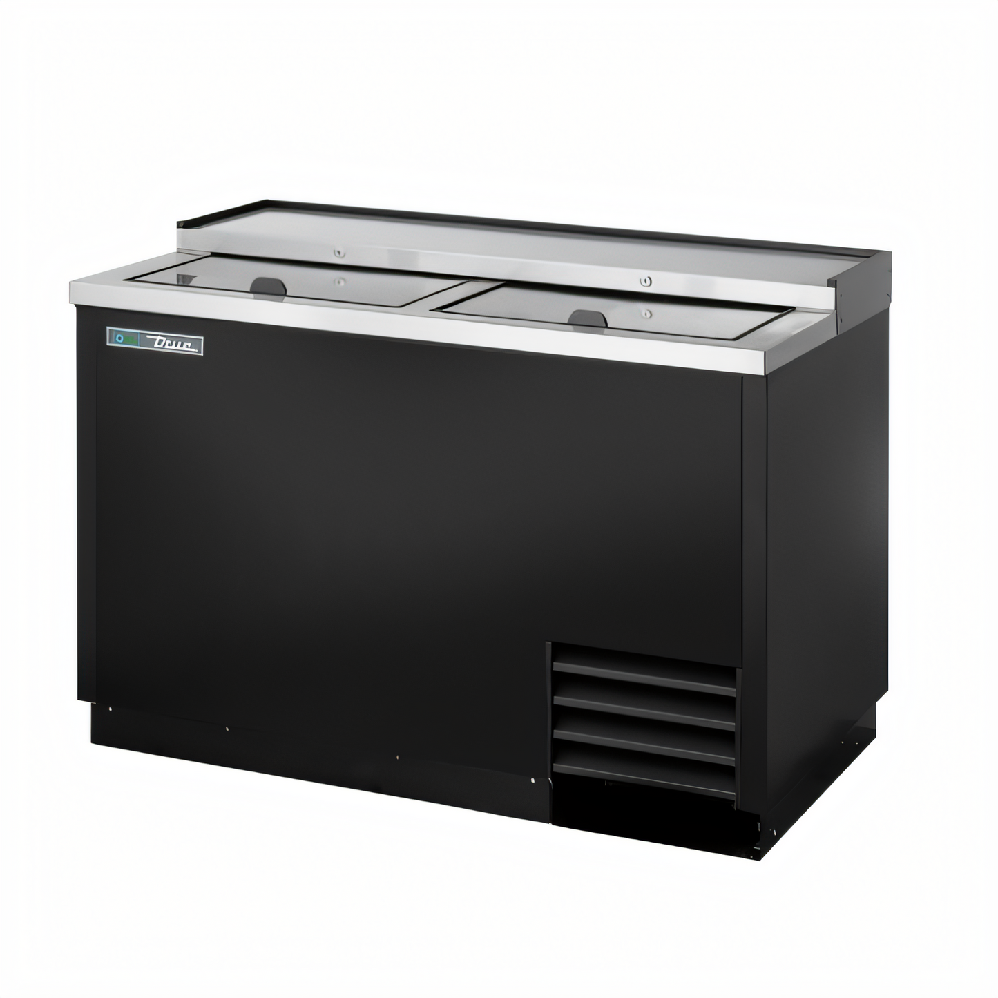 True Mfg TD-50-18-HC Flat Top Bottle Cooler with Stainless Steel Countertop and Dual Lids - TD-50-18-HC