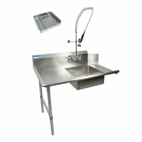 BK Resources BKSDT-48-L-SS-P3-G Compartment Sinks - BKSDT-48-L-SS-P3-G