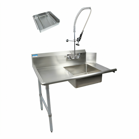 BK Resources BKSDT-48-L-SS-P3-G Compartment Sinks - BKSDT-48-L-SS-P3-G