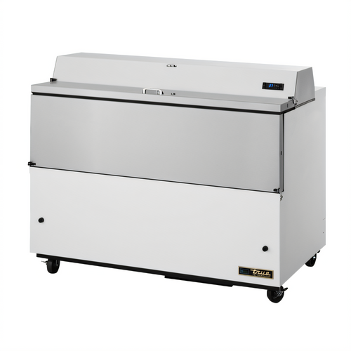 True Mfg TMC-58-SS-HC Mobile School Carton/Crate Milk Cooler, 16-Crate Capacity, Forced-Air, Stainless Steel Interior, White Vinyl Exterior - TMC-58-SS-HC