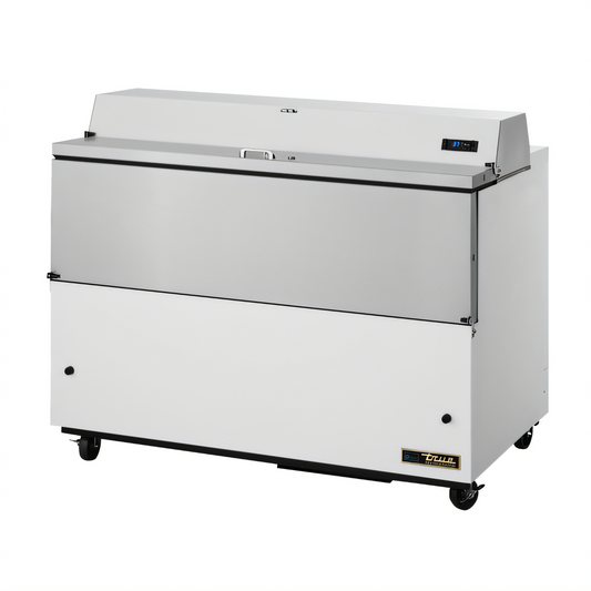 True Mfg TMC-58-SS-HC Mobile School Carton/Crate Milk Cooler, 16-Crate Capacity, Forced-Air, Stainless Steel Interior, White Vinyl Exterior - TMC-58-SS-HC