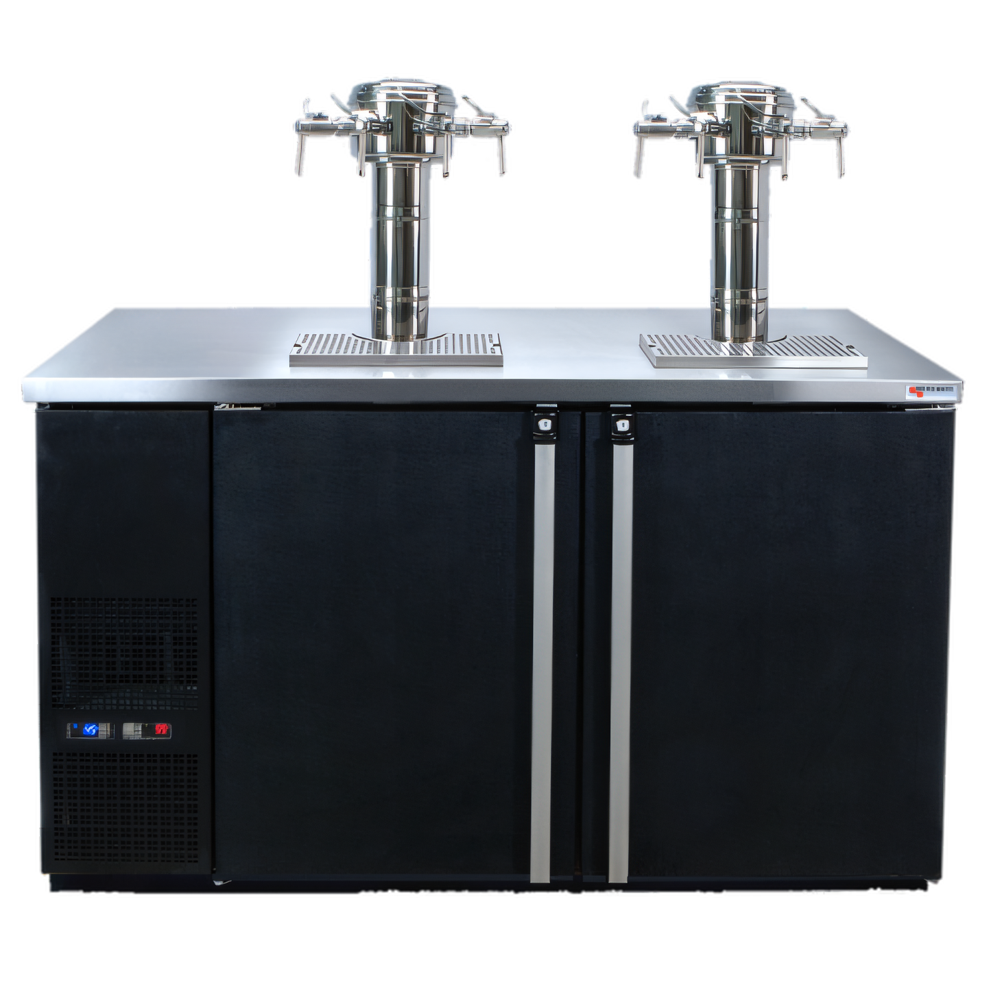 Micro Matic USA Pro-Line E-Series Dual-Temperature Wine Cooler Dispenser, Two-Section, 59-1/2 Inch Wide, 8 x 1/6 Barrel Keg Capacity - MDD58W-E-E