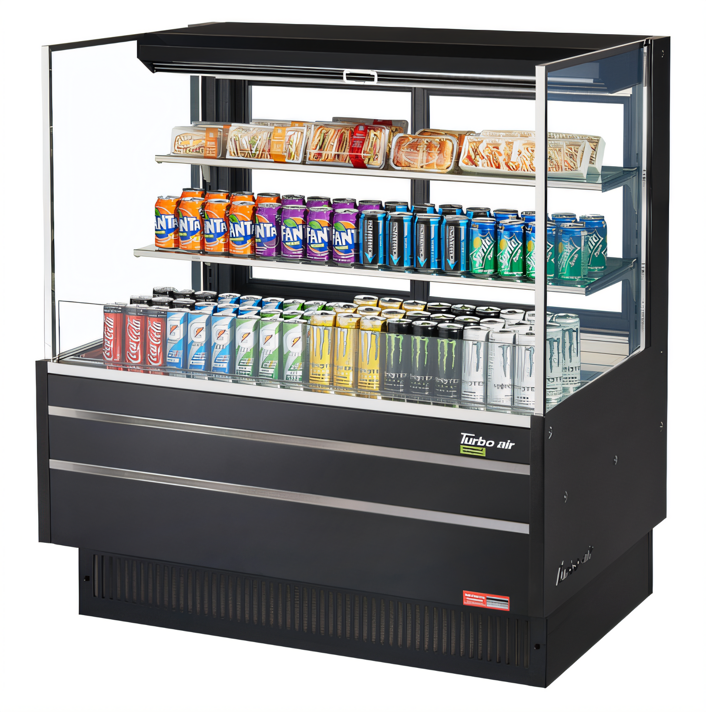 Turbo Air TOM-48L-UFD-W(B)-3S-N Open-Air Coolers - TOM-48L-UFD-W(B)-3S-N