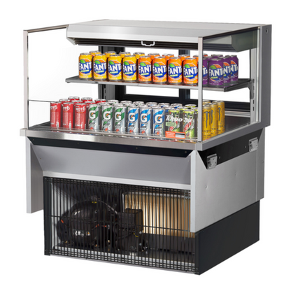 Turbo Air TOM-36L-UFD-S-2SI-N Countertop Refrigerated Display Cases - TOM-36L-UFD-S-2SI-N