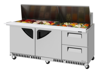 Turbo Air TST-72SD-30-LRD2-FB-N Super Deluxe Refrigerated Prep Tables - TST-72SD-30-LRD2-FB-N