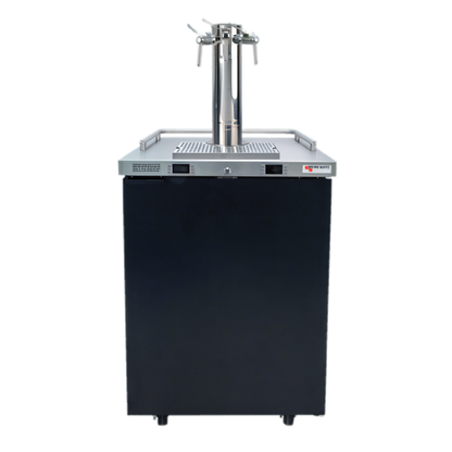 Micro Matic USA Pro-Line E-Series Dual-Temperature 1-Section Wine Cooler Dispenser, 25-Inch, 4-Keg, 3-Faucet, Black - MDD23W-E-B