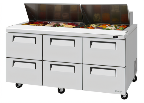 Turbo Air TST-72SD-D6-N Super Deluxe Prep Tables - TST-72SD-D6-N