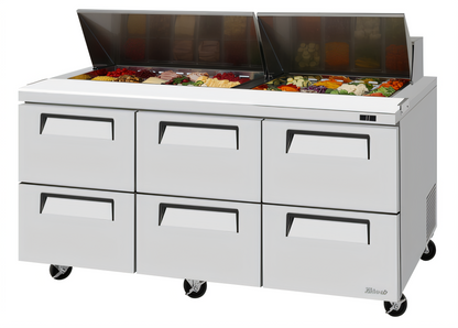 Turbo Air TST-72SD-D6-N Super Deluxe Prep Tables - TST-72SD-D6-N