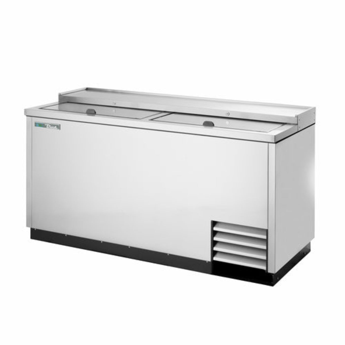 True Mfg TD-65-24-S-HC Flat Top Countertop Bottle Cooler with 2 Lids, 22-Case Bottle / 32.5-Case Can Capacity - TD-65-24-S-HC