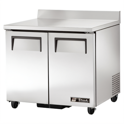 True Mfg True TWT-36-HC Two-Section 36-Inch Worktop Refrigerator with Rear-Mounted Self-Contained  - TWT-36-HC