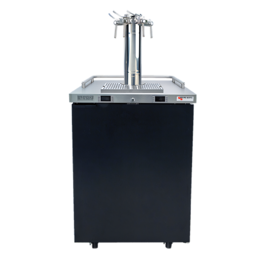 Micro Matic USA Pro-Line E-Series One-Section Dual-Temperature Wine Cooler Dispenser, 25-Inch, 4-Faucet, Self-Contained Refrigeration - MDD23W-E-C